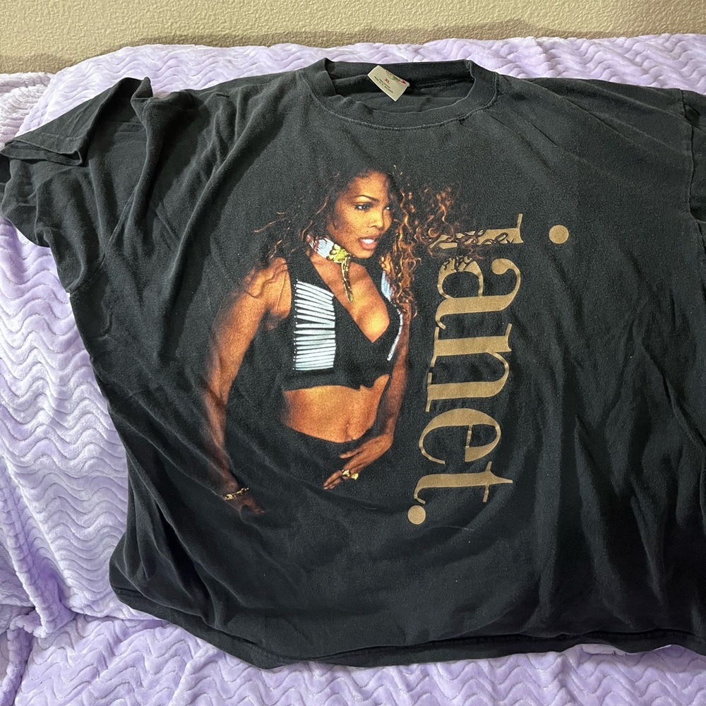 Vintage Janet Jackson World Tour 1993-94 Tee Black T-Shirt Short Sleeve Size XL
